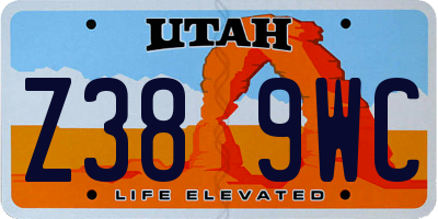 UT license plate Z389WC