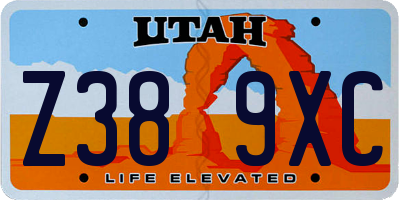 UT license plate Z389XC
