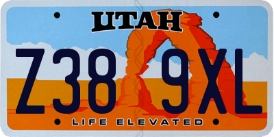UT license plate Z389XL