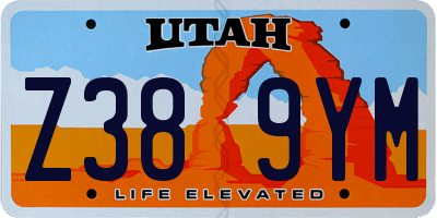 UT license plate Z389YM