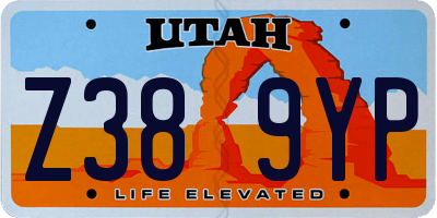 UT license plate Z389YP