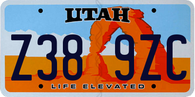 UT license plate Z389ZC