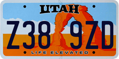 UT license plate Z389ZD