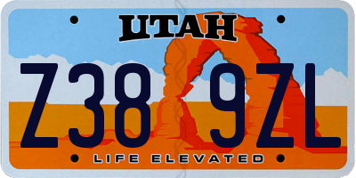 UT license plate Z389ZL