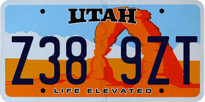 UT license plate Z389ZT