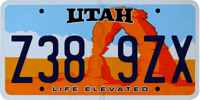 UT license plate Z389ZX