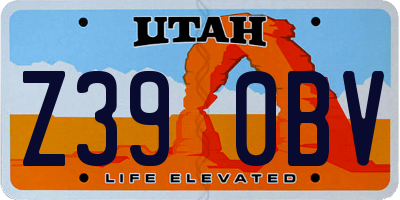 UT license plate Z390BV