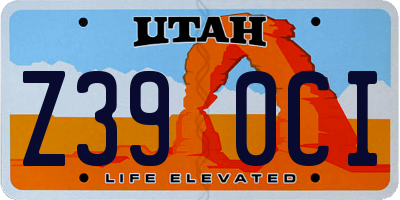 UT license plate Z390CI