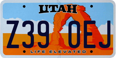 UT license plate Z390EJ