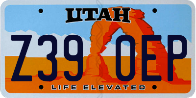 UT license plate Z390EP