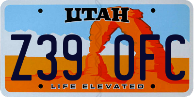 UT license plate Z390FC