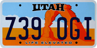 UT license plate Z390GI