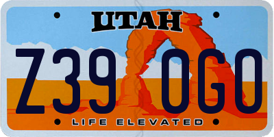 UT license plate Z390GO