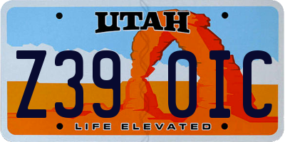 UT license plate Z390IC