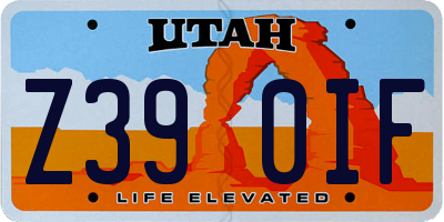 UT license plate Z390IF