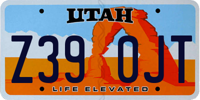UT license plate Z390JT