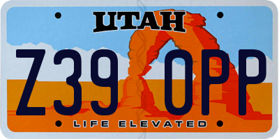 UT license plate Z390PP