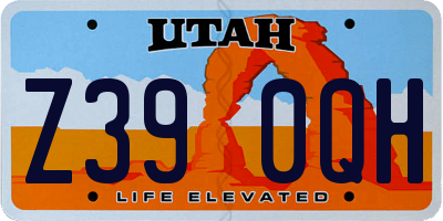 UT license plate Z390QH
