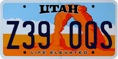 UT license plate Z390QS