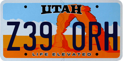 UT license plate Z390RH