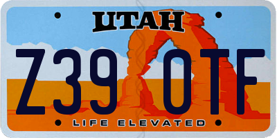 UT license plate Z390TF