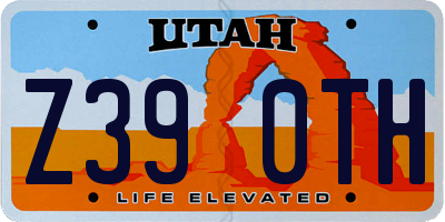 UT license plate Z390TH