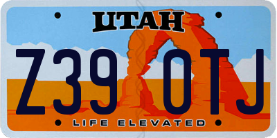 UT license plate Z390TJ