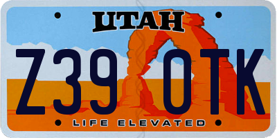 UT license plate Z390TK