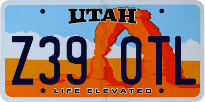 UT license plate Z390TL
