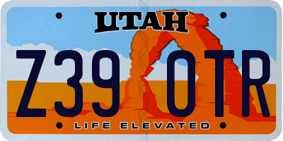 UT license plate Z390TR