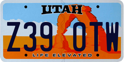 UT license plate Z390TW