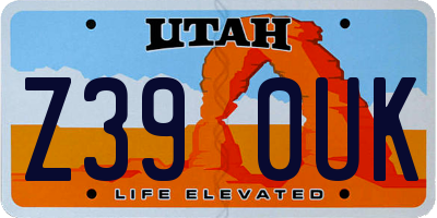 UT license plate Z390UK