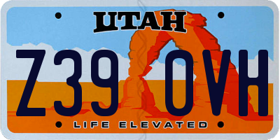 UT license plate Z390VH