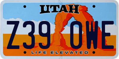 UT license plate Z390WE