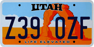 UT license plate Z390ZF
