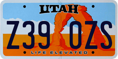 UT license plate Z390ZS