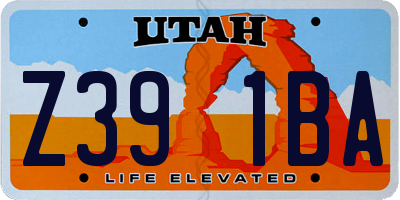 UT license plate Z391BA