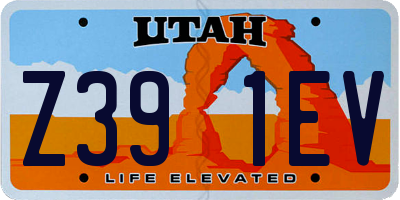 UT license plate Z391EV