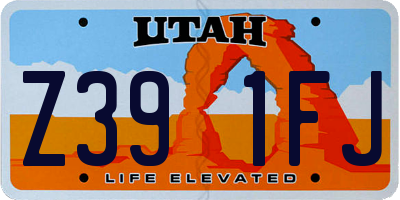 UT license plate Z391FJ