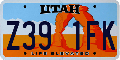 UT license plate Z391FK