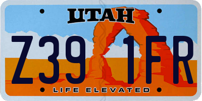 UT license plate Z391FR