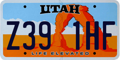 UT license plate Z391HF