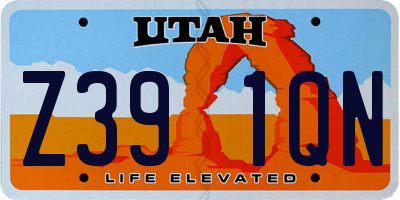 UT license plate Z391QN