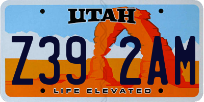 UT license plate Z392AM