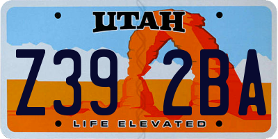 UT license plate Z392BA