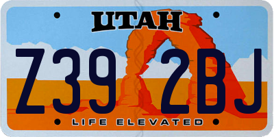 UT license plate Z392BJ
