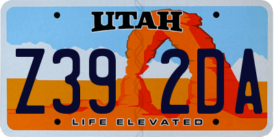 UT license plate Z392DA