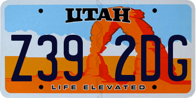 UT license plate Z392DG