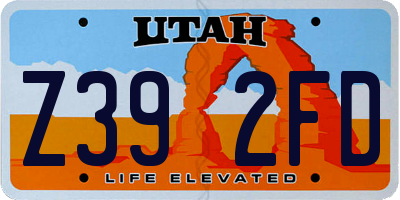 UT license plate Z392FD