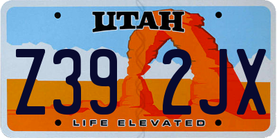 UT license plate Z392JX